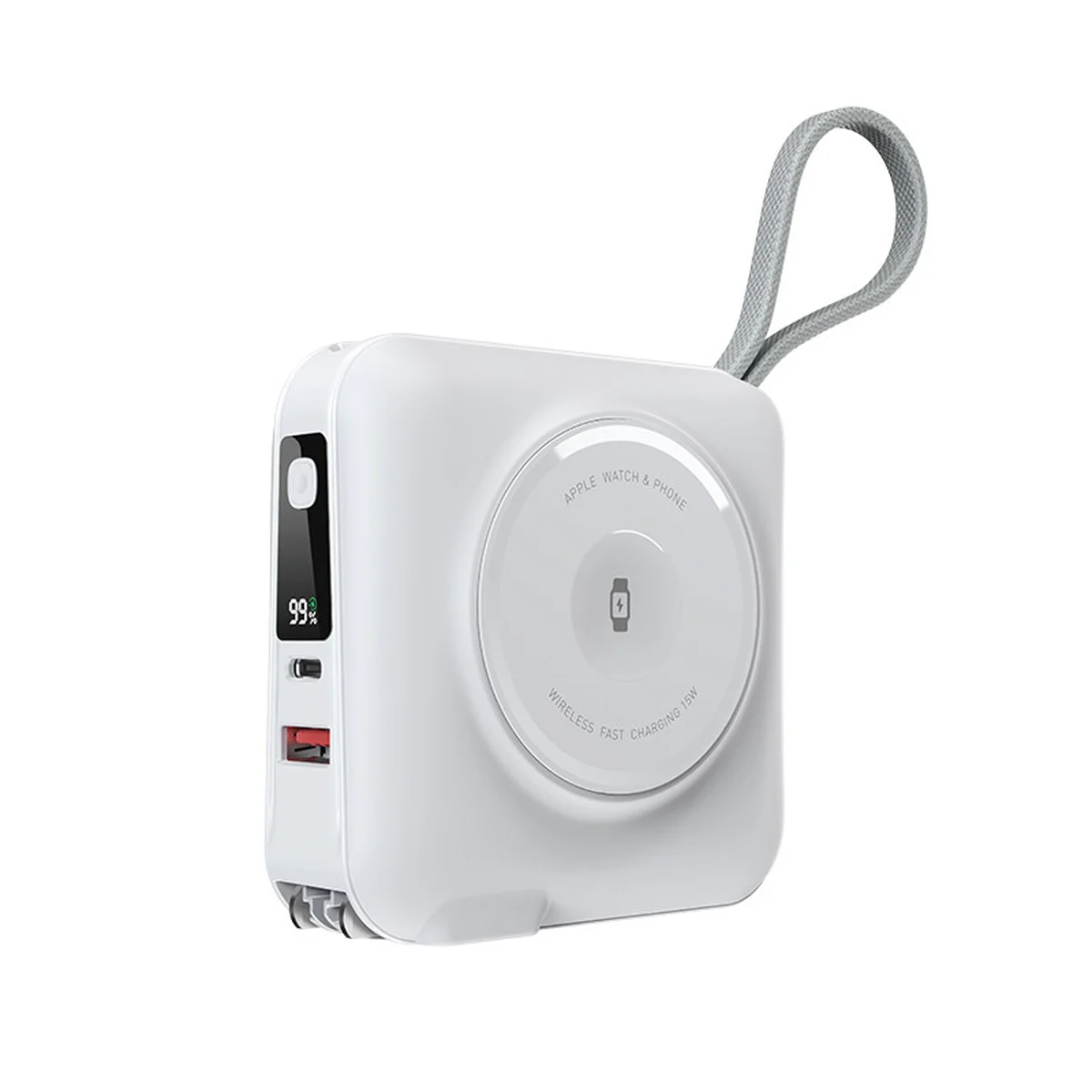 Портативное ЗУ Power Bank WIWU Wi-P051 6 in 1 PD45W с БЗУ 15000 mAh White