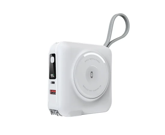 Портативное ЗУ Power Bank WIWU Wi-P051 6 in 1 PD45W с БЗУ 15000 mAh White