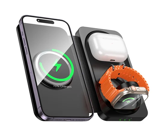 БЗУ Hoco CQ13 Triumph 3in1 travel folding Black