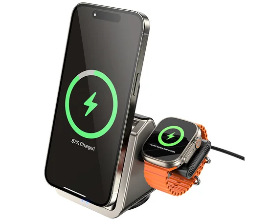 БЗУ BOROFONE BQ30 Wide 3in1 15W Metal gray