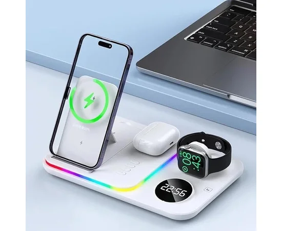 БЗУ + годинник A82 4in1 White