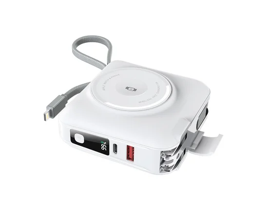 Портативное ЗУ Power Bank WIWU Wi-P051 6 in 1 PD45W с БЗУ 15000 mAh White