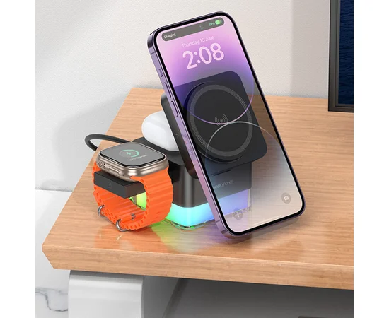 БЗУ BOROFONE BQ34 Square 3in1 15W Black