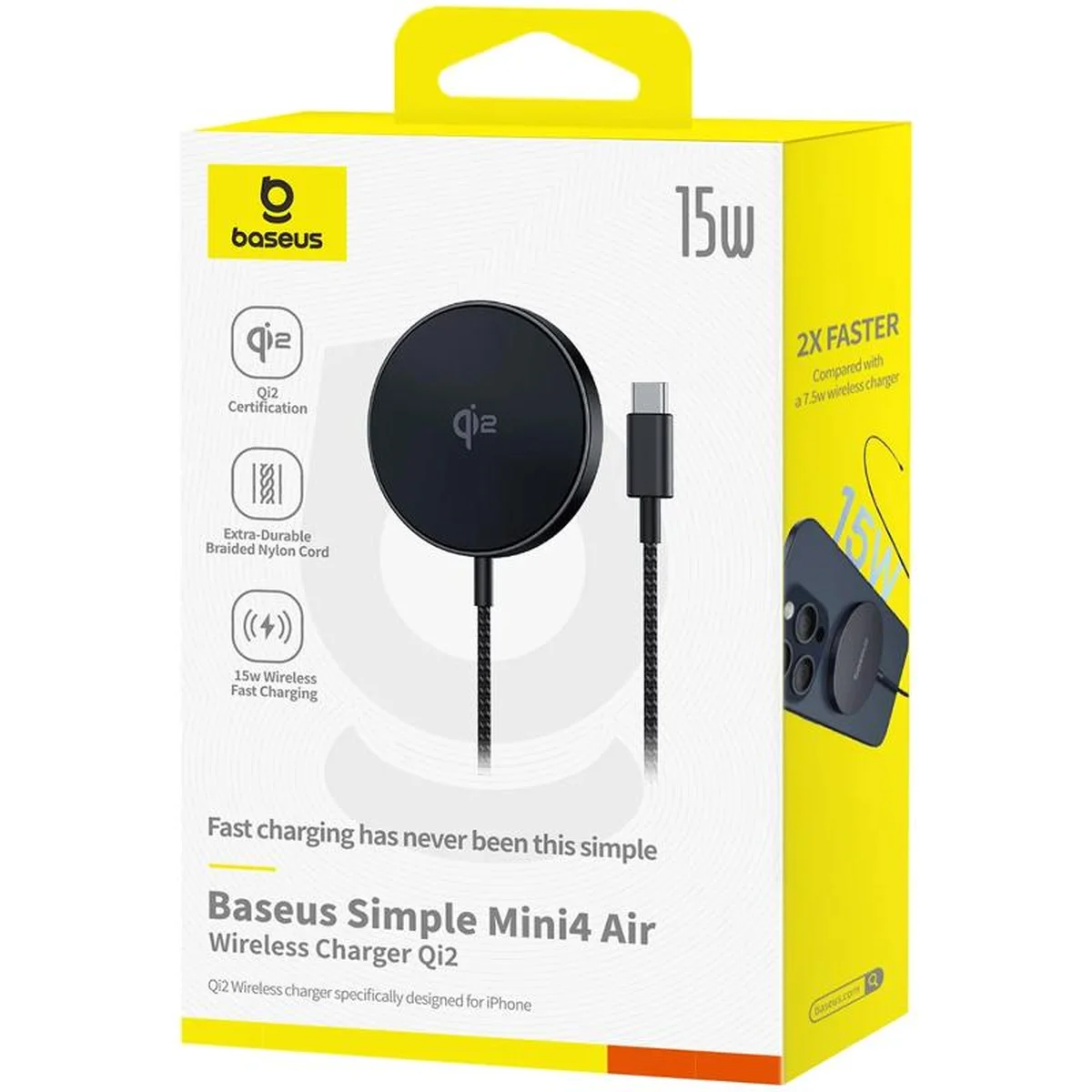 БЗУ Baseus Simple Mini4 Air Magnetic Qi2 15W (P102782) Cluster Black