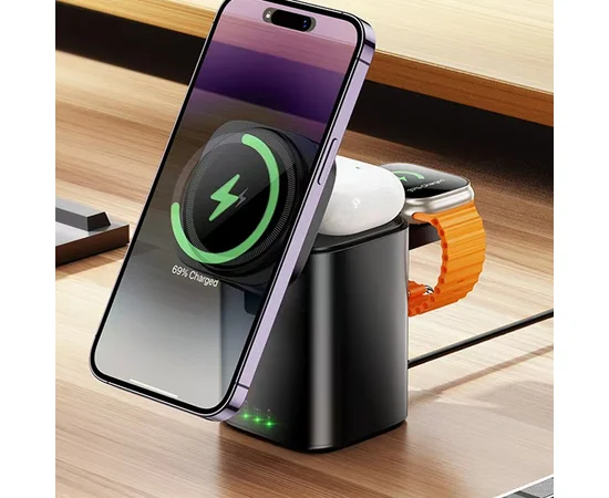 БЗУ Hoco CQ20 Clever 3in1 15W Black