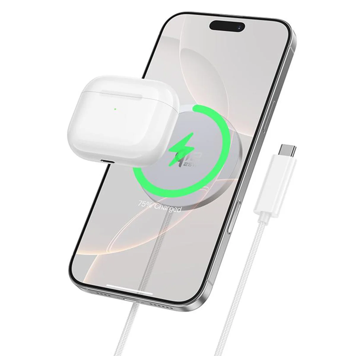 БЗУ Hoco CW63 Pro Fast Qi2 magnetic 25W White