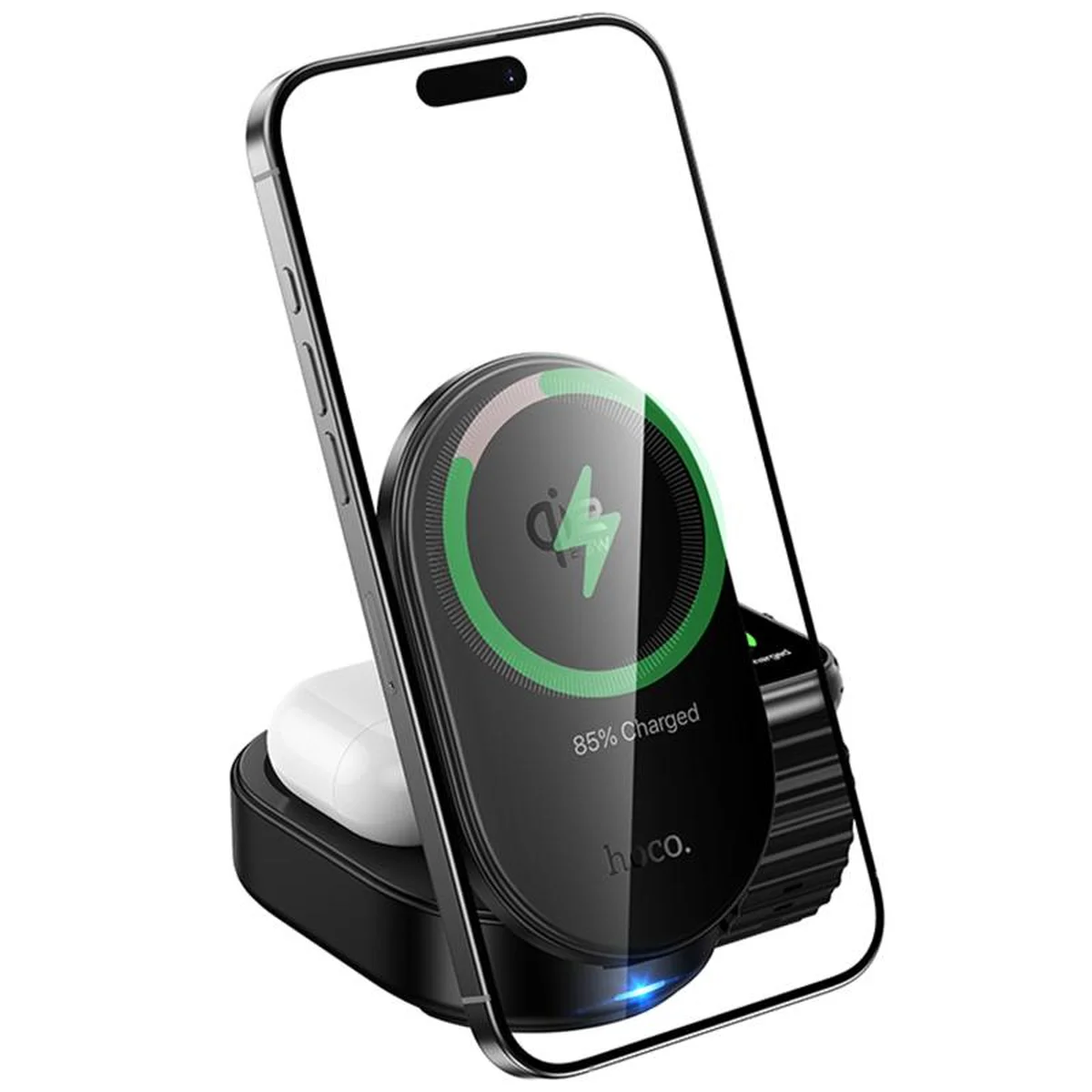 БЗУ Hoco CQ23 Pole Qi2.2 3-in-1 Black