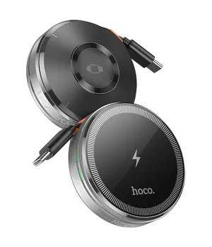 БЗУ Hoco CQ18 Flash 2in1 Magnetic + iWatch (with retractable cable Type-C) Silver