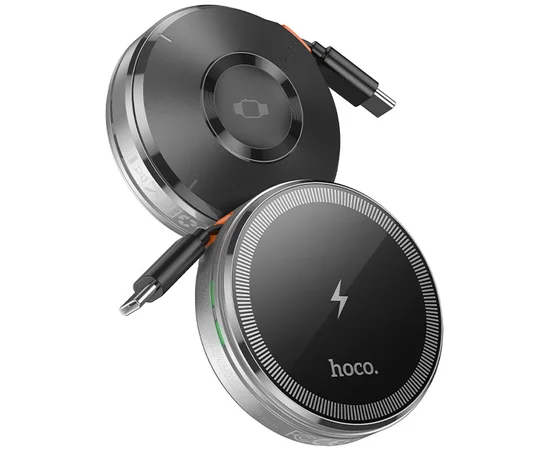 БЗУ Hoco CQ18 Flash 2in1 Magnetic + iWatch (з retractable cable Type-C) Silver