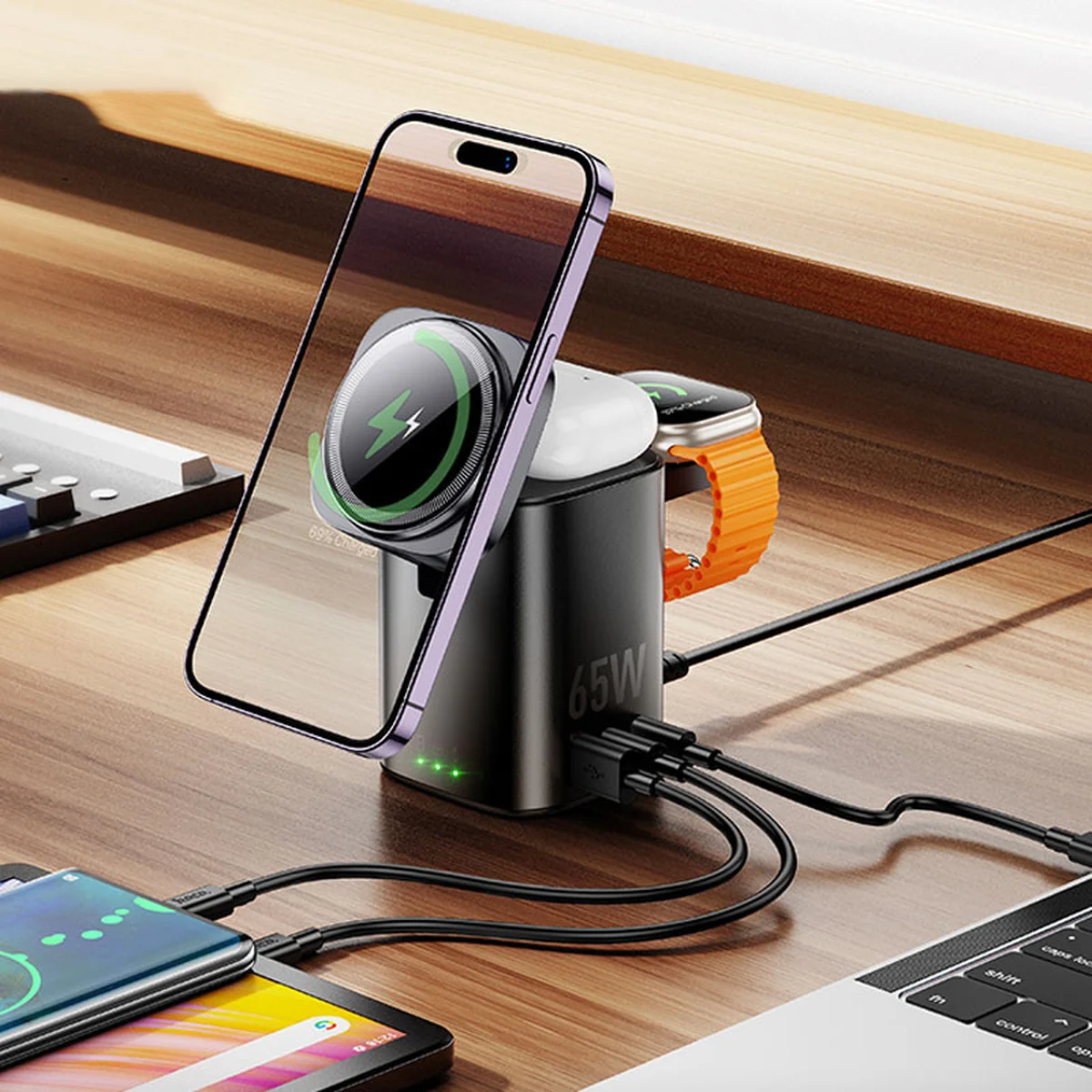 БЗУ Hoco CQ20A Clever 6in1 PD65W Black