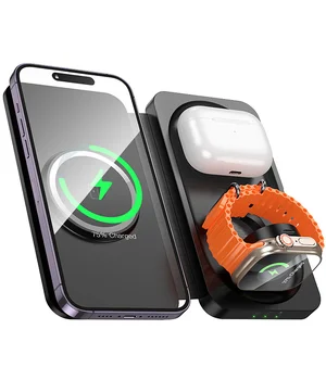 БЗУ Hoco CQ13 Triumph 3in1 travel folding Black