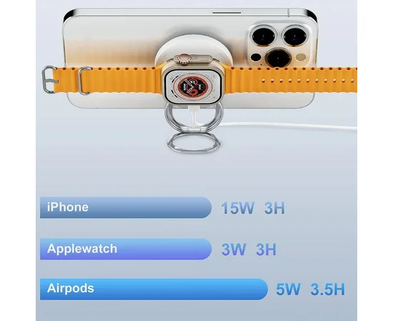 БЗУ WIWU Wi-W027 3 in 1 Wireless Charger White