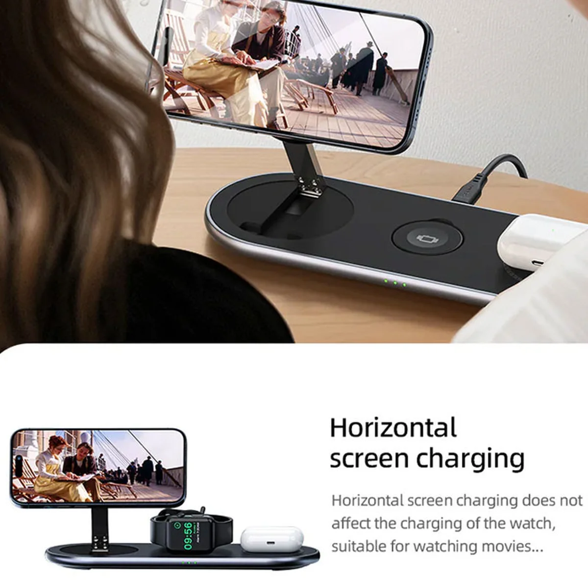 БЗУ Acefast E19 Qi2 desktop 3-in-1 Black