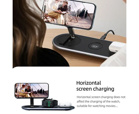 БЗУ Acefast E19 Qi2 desktop 3-in-1 Black