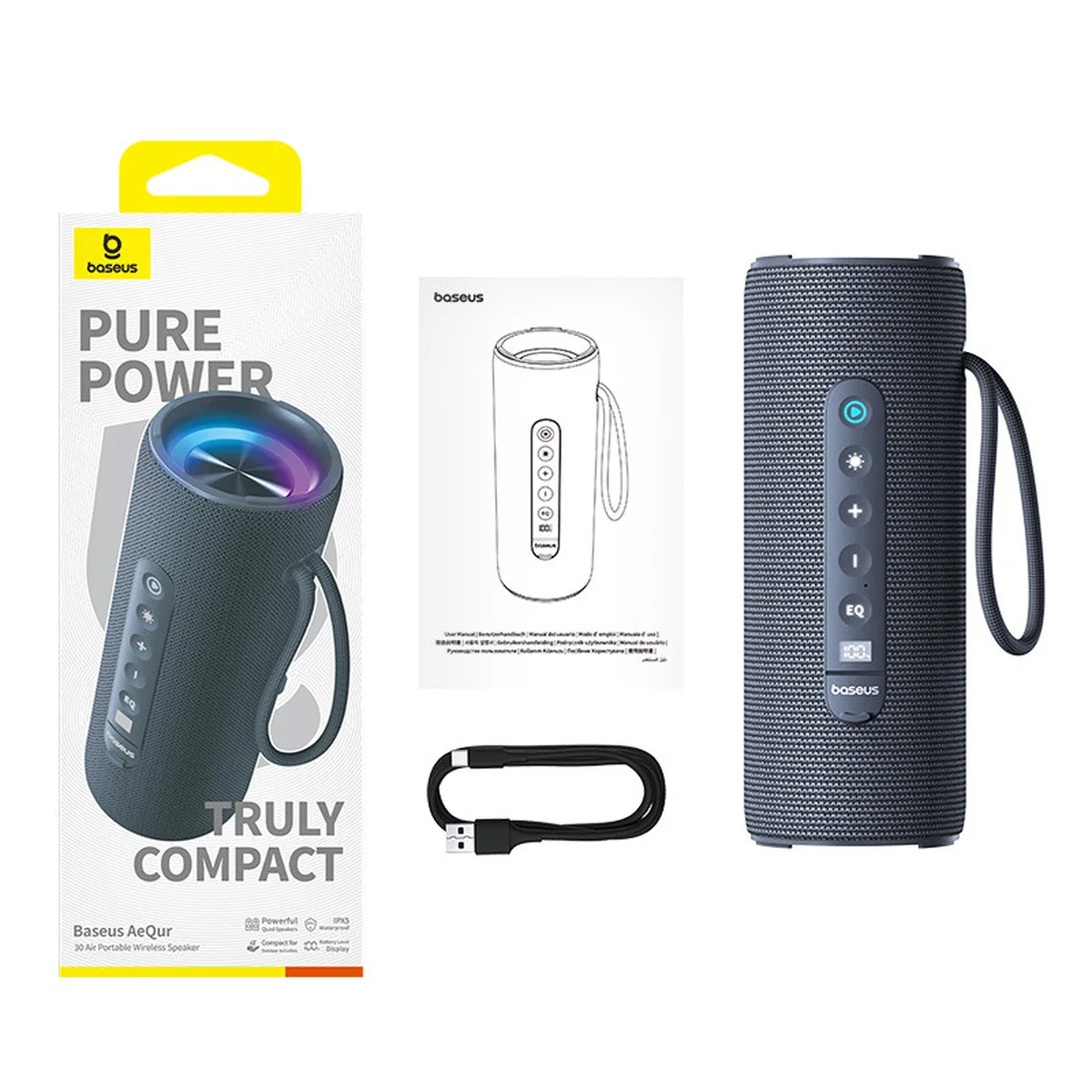 Bluetooth Колонка Baseus OS AeQur 30 Air (A20072600826-00) Twilight Grey