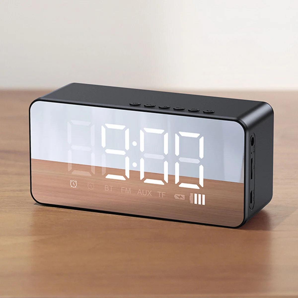 Bluetooth колонка + годинник Usams US-YX007 FM-Tuner AUX BT5.0 Чорний