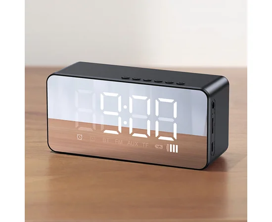 Bluetooth колонка + часы Usams US-YX007 FM-Tuner AUX BT5.0 Черный