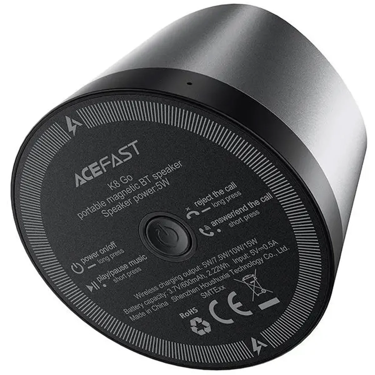 Bluetooth Колонка Acefast K8 + БЗУ 15W Black