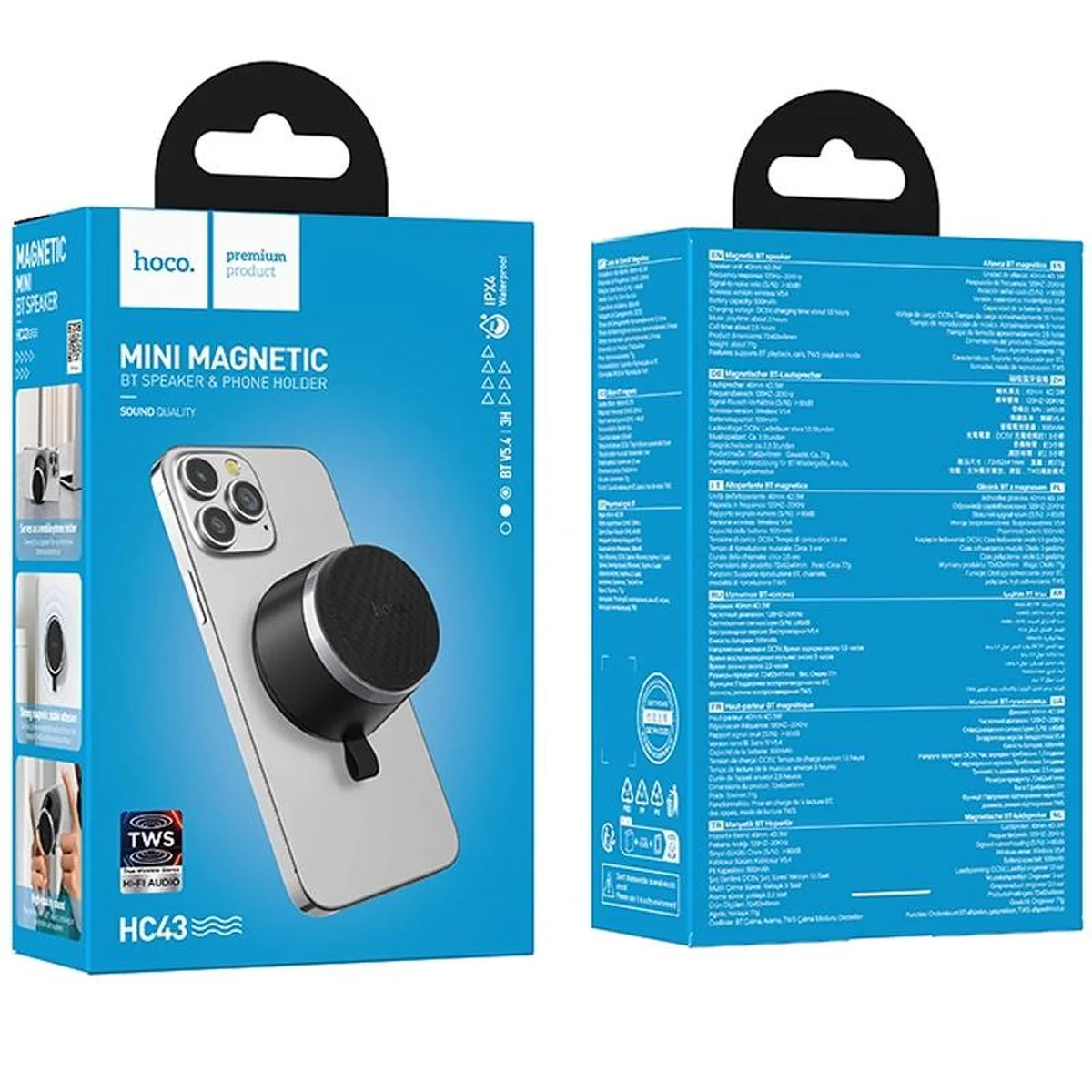 Bluetooth Колонка Hoco HC43 Surpass Mini Magnetic Black