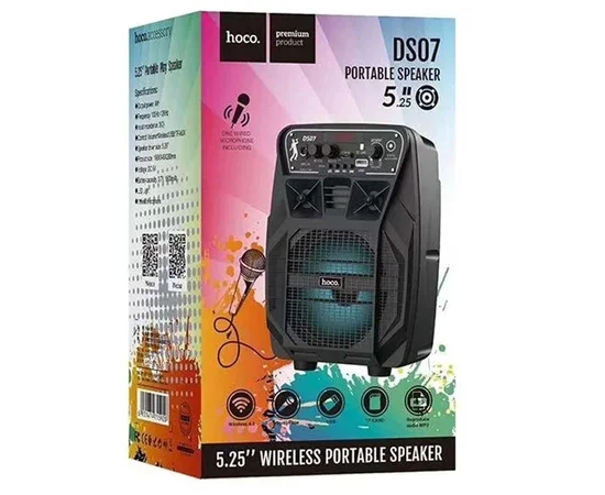 Bluetooth колонка Hoco DS07 с микрофоном Черный