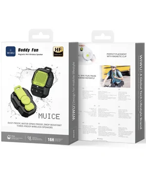 Bluetooth Колонка WiWU SPK-001 Buddy Fun with Magnetic Clip Green Bluetooth Колонка WiWU SPK-001 Buddy Fun with Magnetic Clip Green