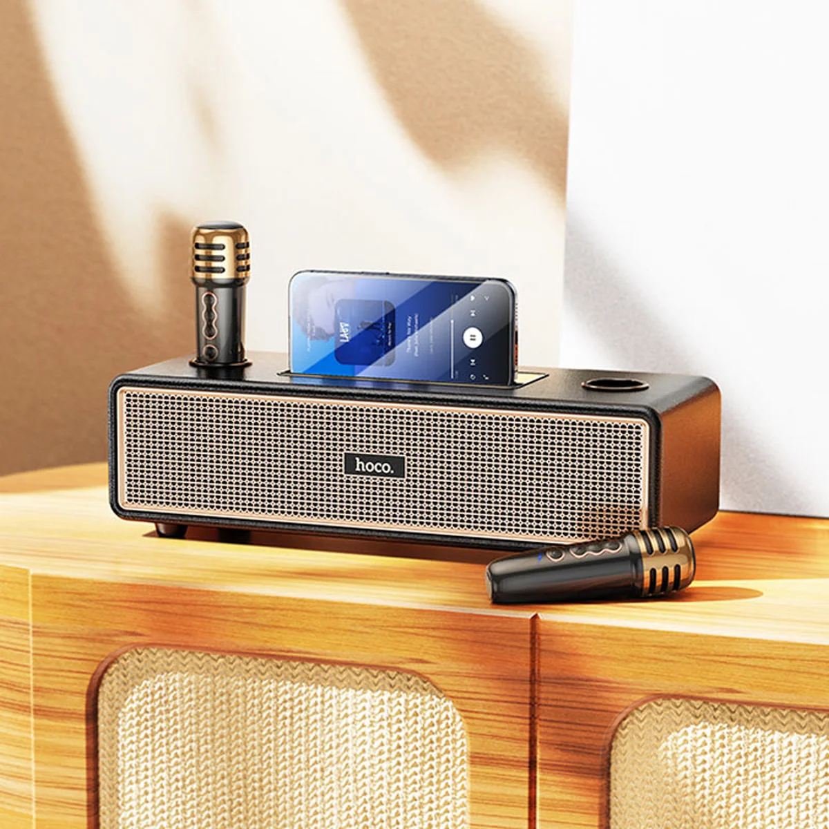 Bluetooth Колонка Hoco BS63 Graceful + два микрофона Black