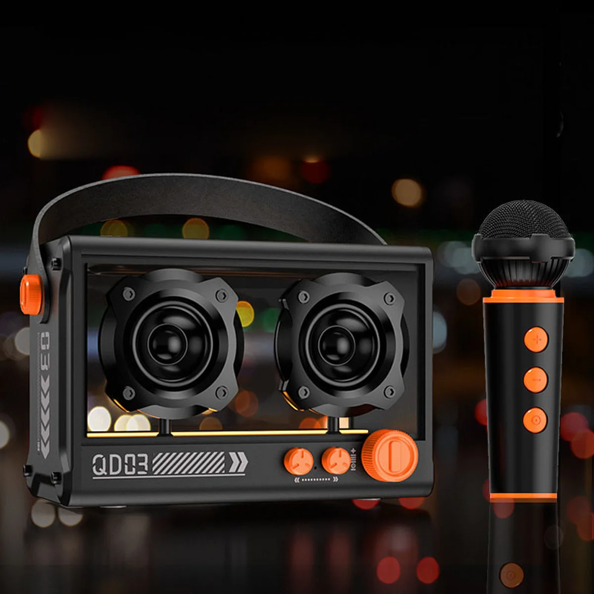 Bluetooth колонка QD03 Transparent с микрофоном Black