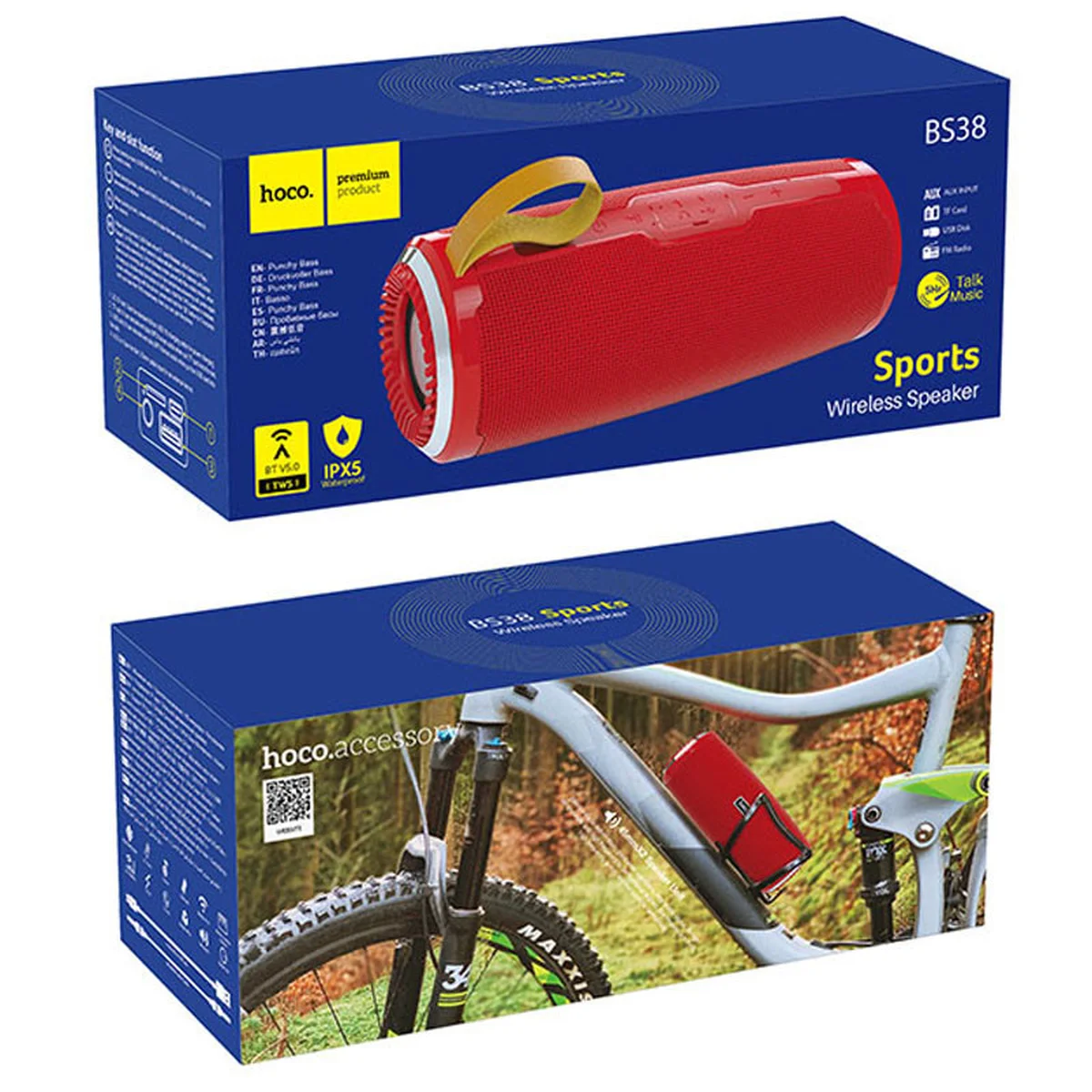 Bluetooth Колонка Hoco BS38 Cool freedom sports Червоний