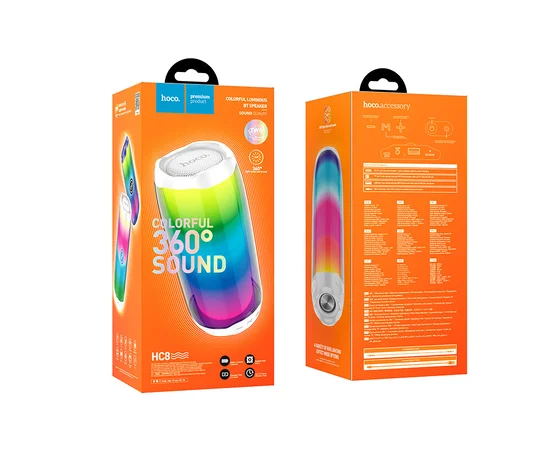 Bluetooth Колонка Hoco HC8 Pulsating colorful Белый