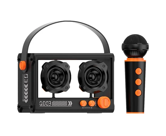 Bluetooth колонка QD03 Transparent із мікрофоном Black