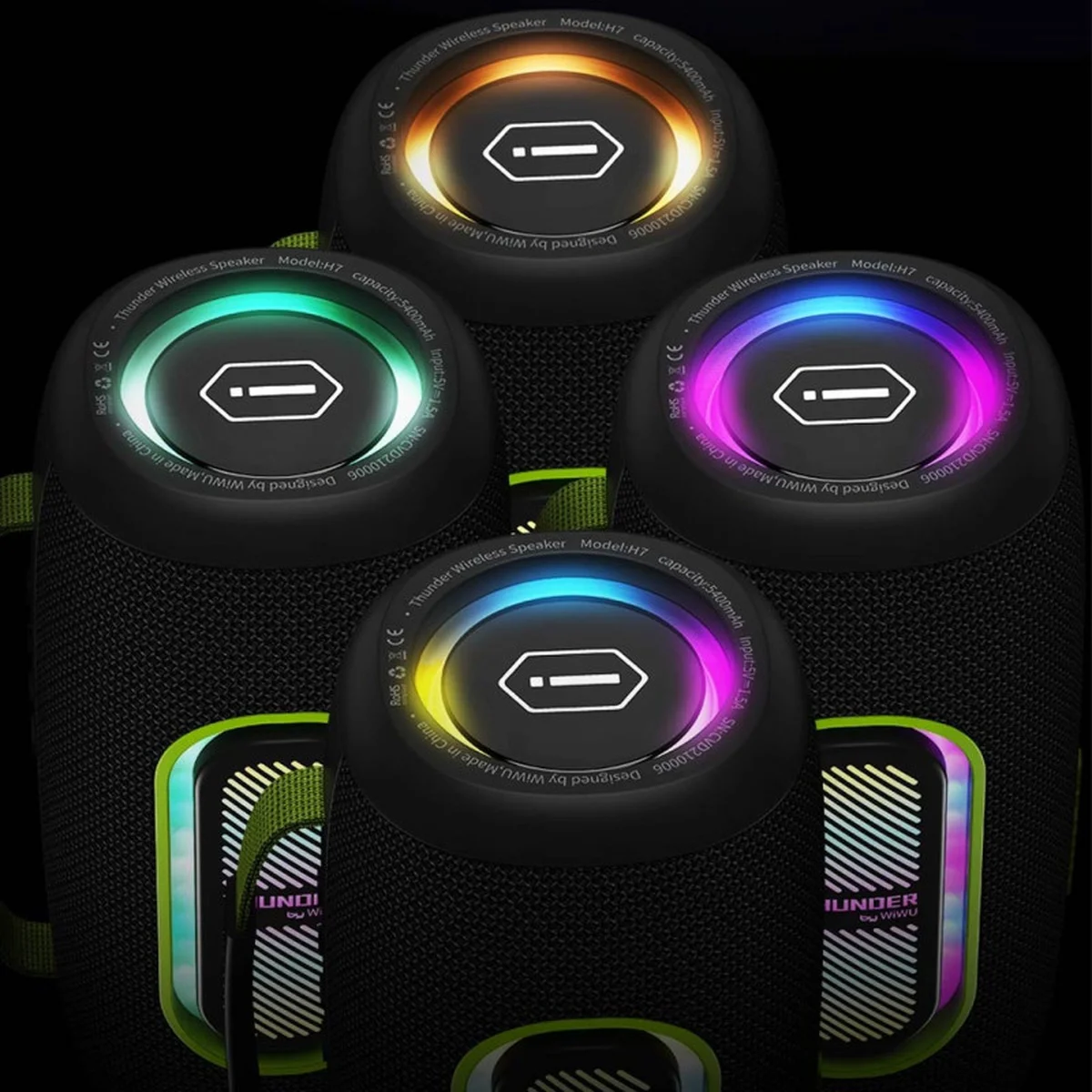 Bluetooth Колонка WIWU H7 Thunder Wireless Portable Speaker Black