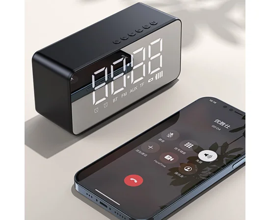 Bluetooth колонка + часы Usams US-YX007 FM-Tuner AUX BT5.0 Черный