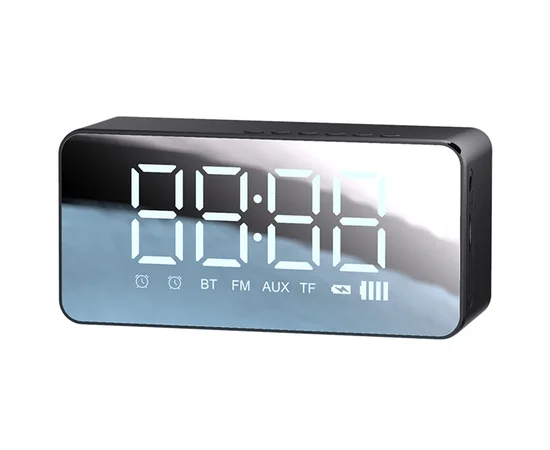 Bluetooth колонка + часы Usams US-YX007 FM-Tuner AUX BT5.0 Черный