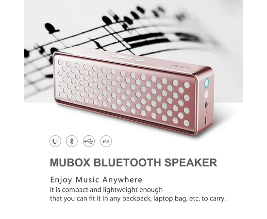 Колонка Rock Mubox (Bluetooth) Золотой / Rose Gold