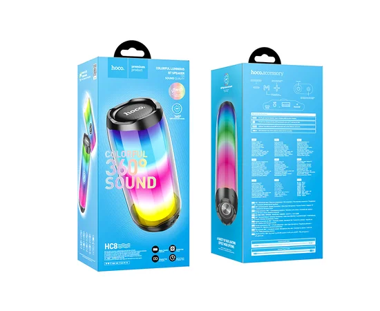 Bluetooth Колонка Hoco HC8 Pulsating colorful Чорний