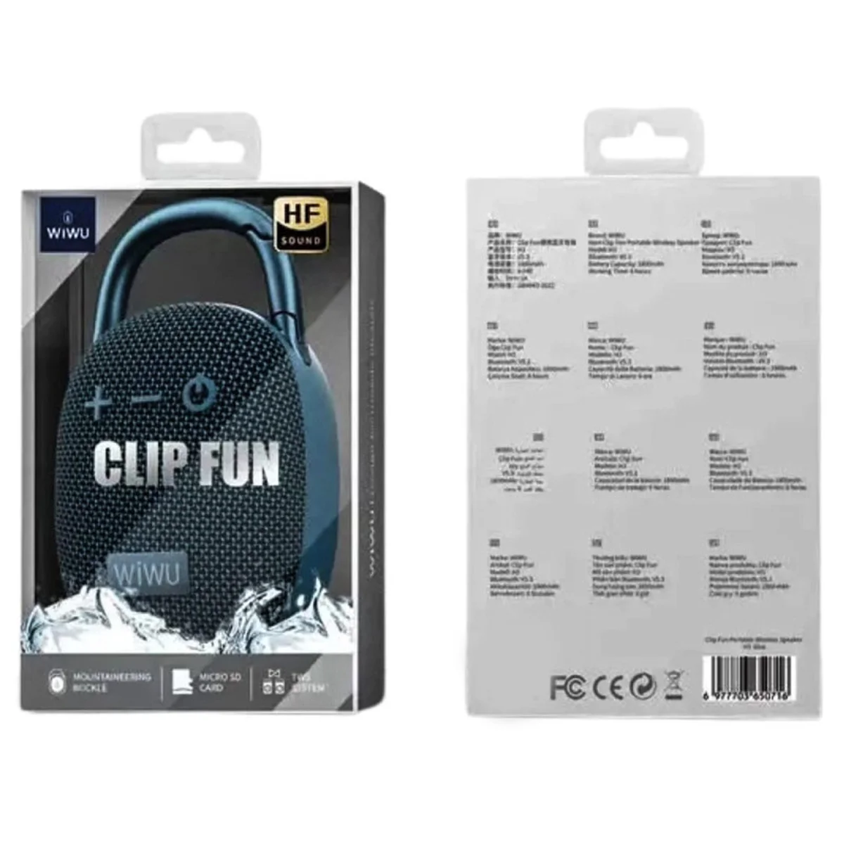 Bluetooth Колонка WIWU H3 Clip Fun Portable Wireless Speaker Blue