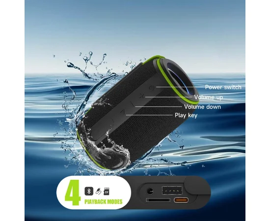 Bluetooth Колонка WIWU H5 Thunder Wireless Portable Speaker Black