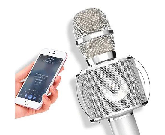 Караоке Микрофон-колонка Hoco BK3 Cool silver