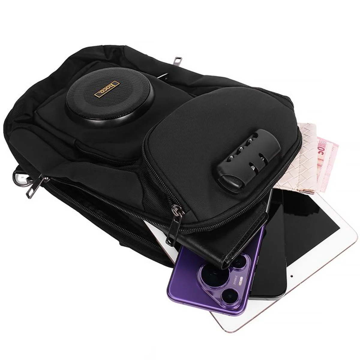 Слінг-рюкзак із вбудованою колонкою Hoco HC42 Journey Bass Black