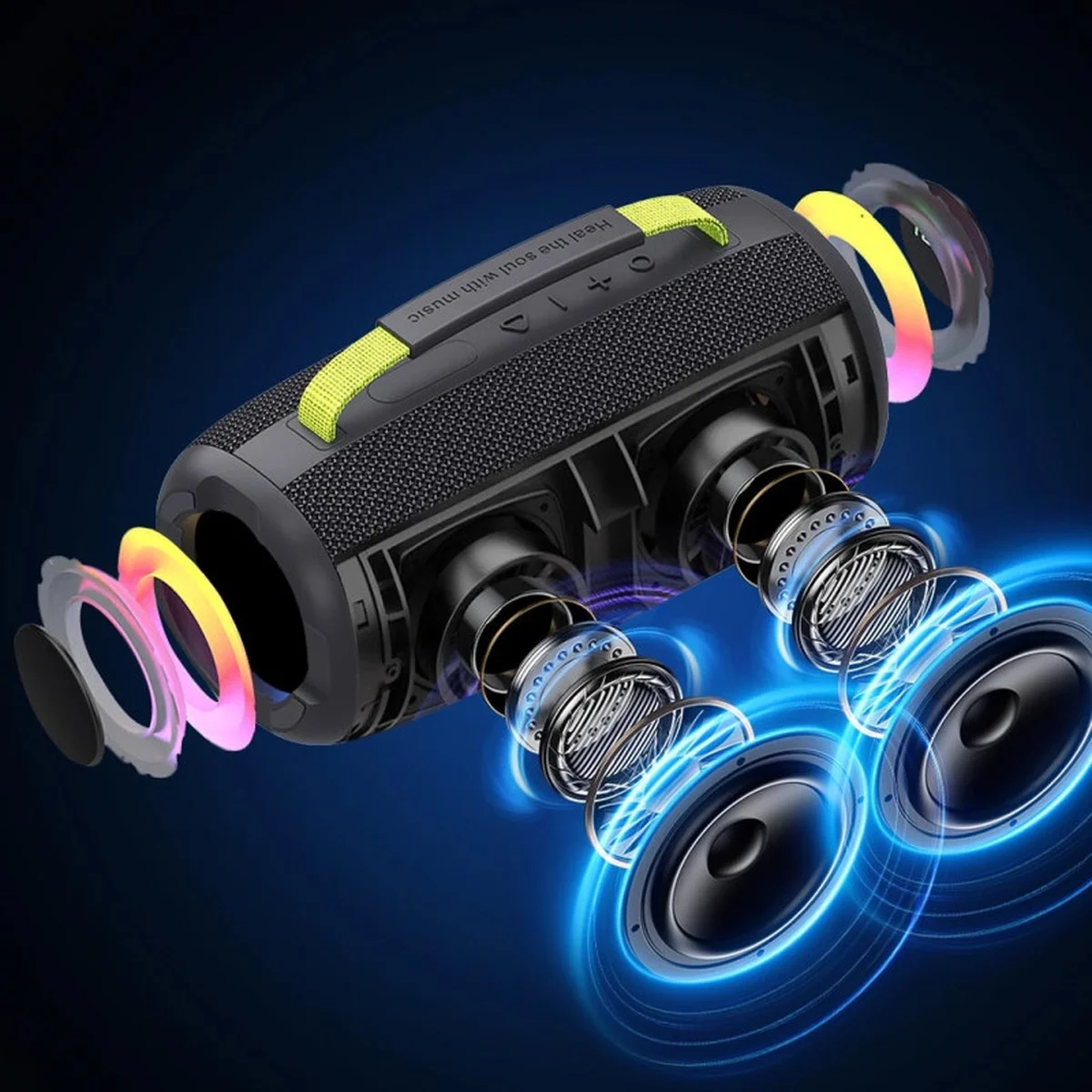 Bluetooth Колонка WIWU H7 Thunder Wireless Portable Speaker Black