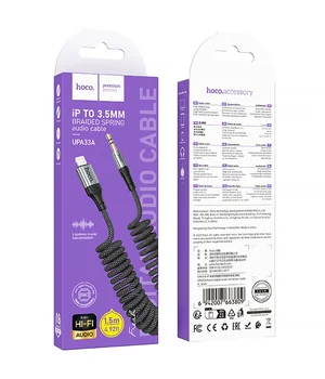 Аудіо кабель Aux Hoco UPA33A Nuevo (Lightning to AUX 3.5mm) (1.5m) Black