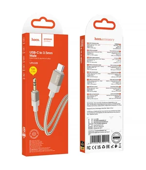 Аудіо кабель Aux Hoco UPA32B Clever digital (Type-C to AUX 3.5mm) (1m) Gold