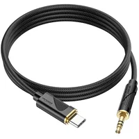 Аудио кабель Aux Hoco UPA30 Friend (Type-C to AUX 3.5mm) (1m) Black