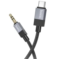 Аудио кабель Aux Hoco UPA32B Clever digital (Type-C to AUX 3.5mm) (1m) Black