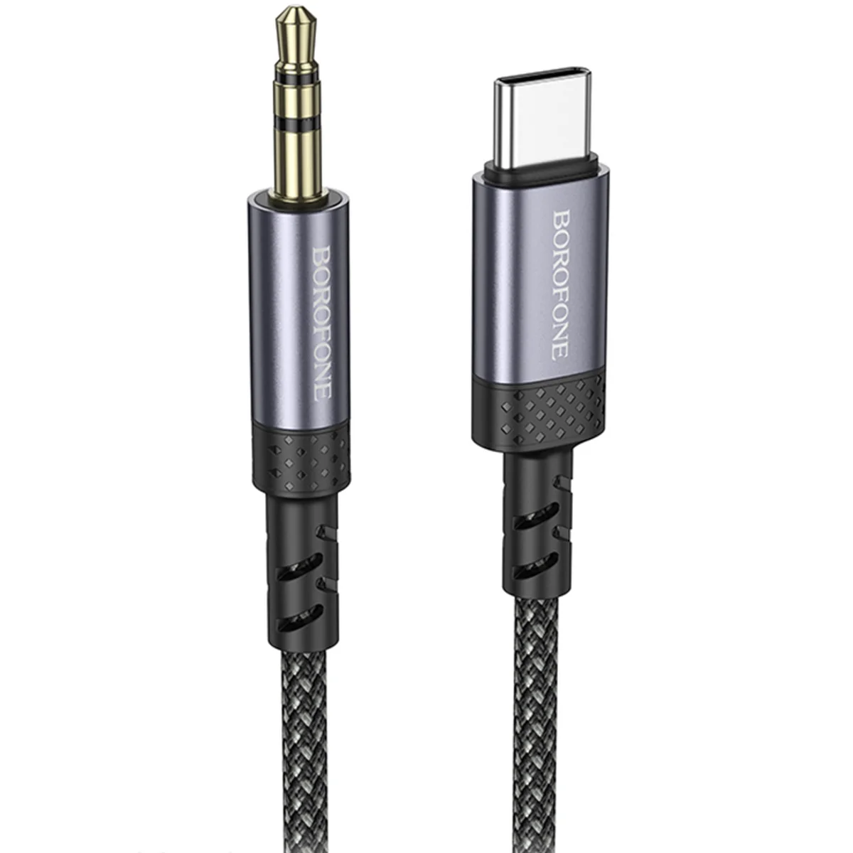 Аудио кабель Aux Borofone BL24 Graceful Type-C to AUX 3.5mm) (1m) Metal grey