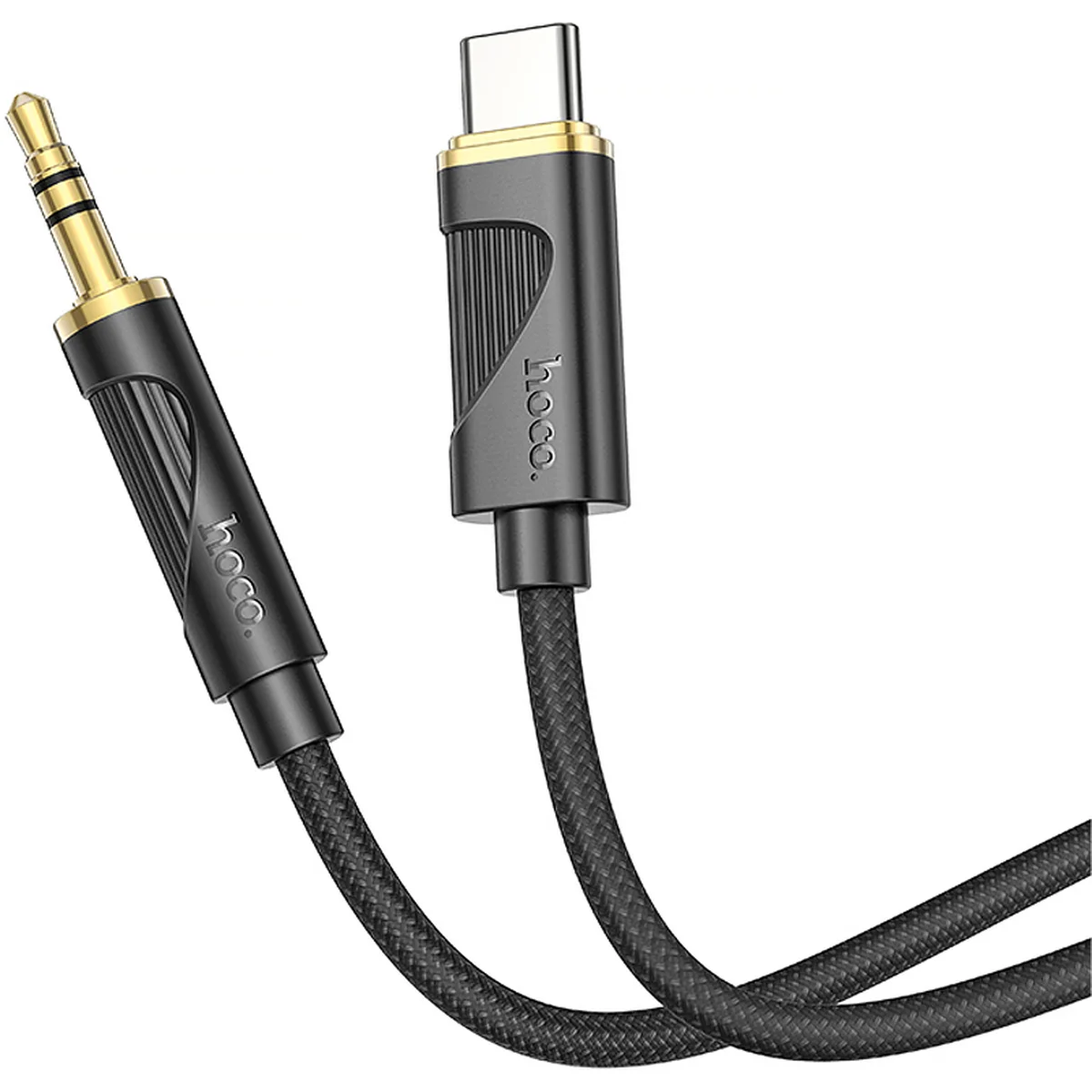 Аудио кабель Aux Hoco UPA30 Friend (Type-C to AUX 3.5mm) (1m) Black
