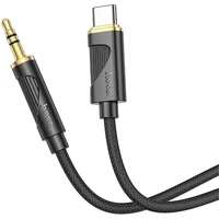 Аудио кабель Aux Hoco UPA30 Friend (Type-C to AUX 3.5mm) (1m) Black