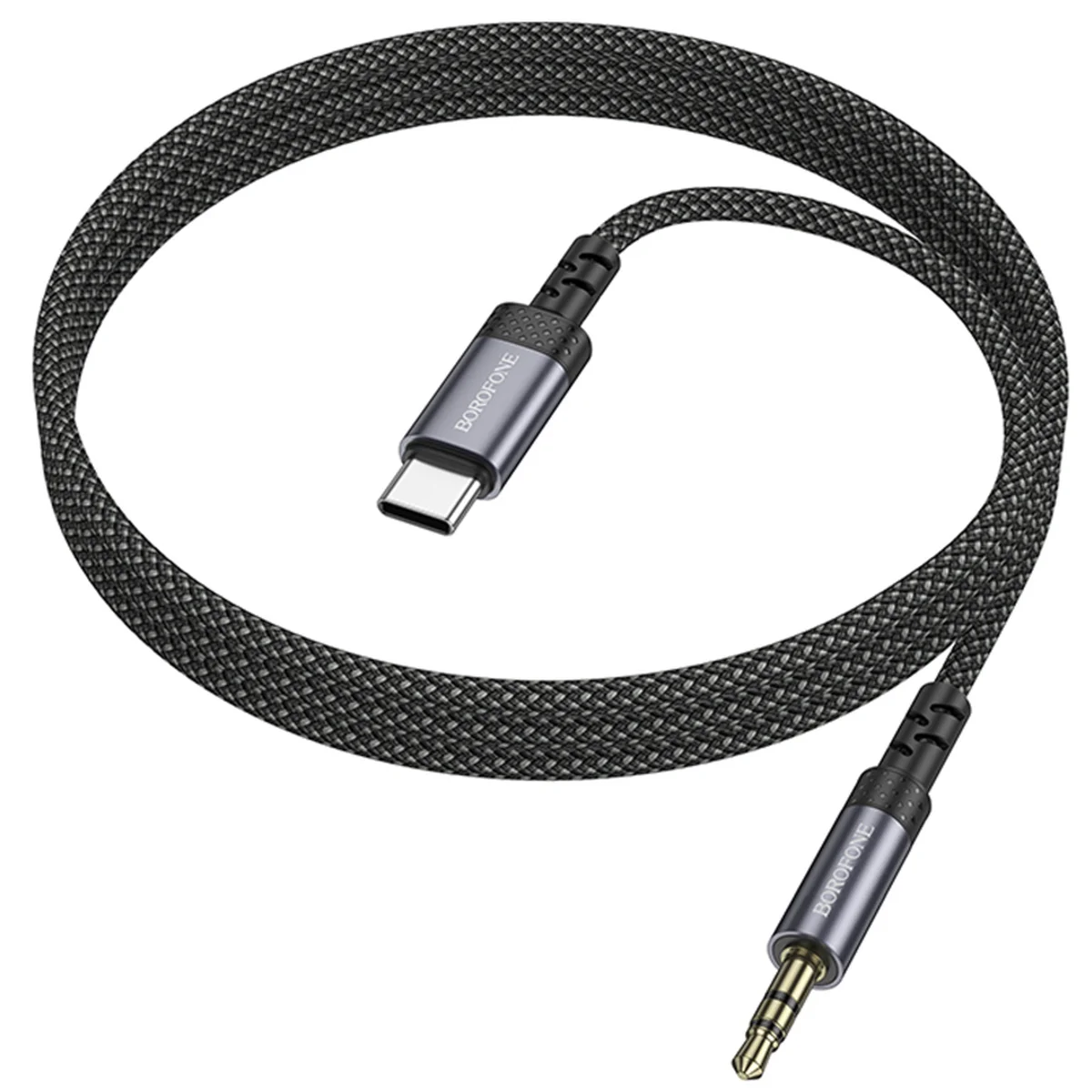 Аудио кабель Aux Borofone BL24 Graceful Type-C to AUX 3.5mm) (1m) Metal grey
