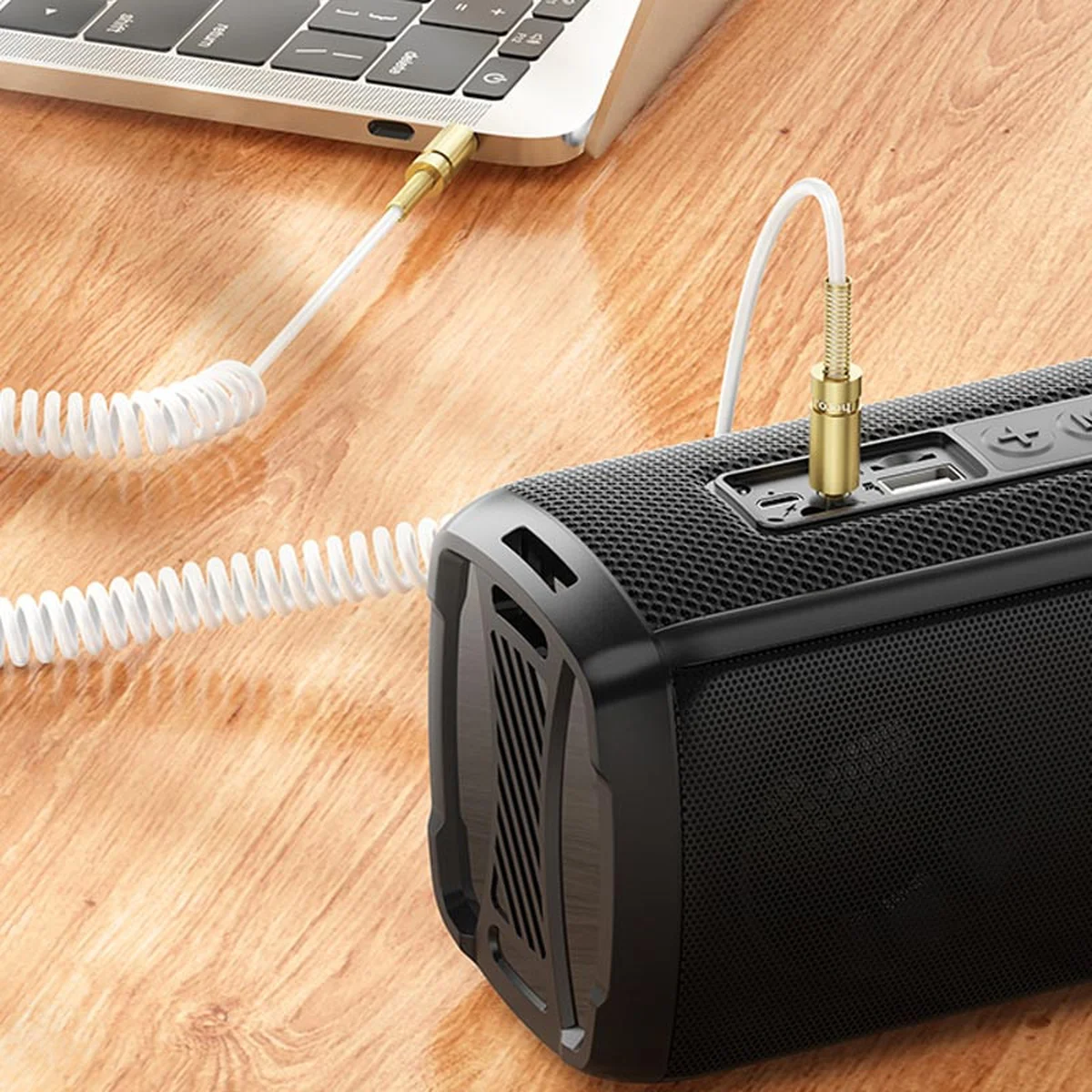 Аудіо кабель Aux Hoco UPA31 Cindy spring (3m) White