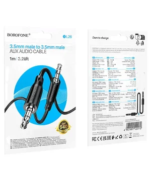 Аудио кабель Aux Borofone BL25 Nice (1m) Black